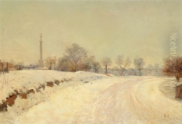 Winterlandschaft Oil Painting by Edouard Castres