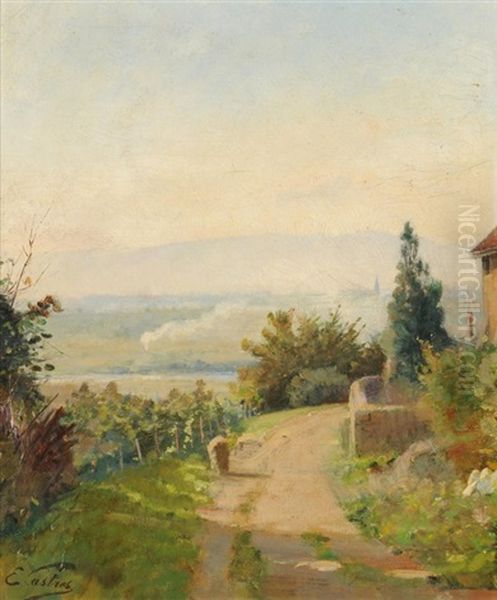 Route De La Chapelle Detrembieres Oil Painting by Edouard Castres