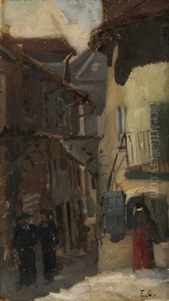 Enge Gasse Oil Painting by Edouard Castres