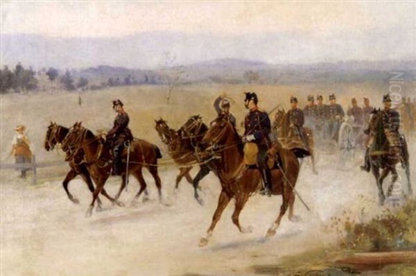 Eidgenossische Artillerie Oil Painting by Edouard Castres