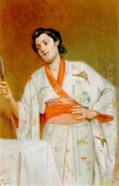 Dame Im Kimono by Edouard Castres