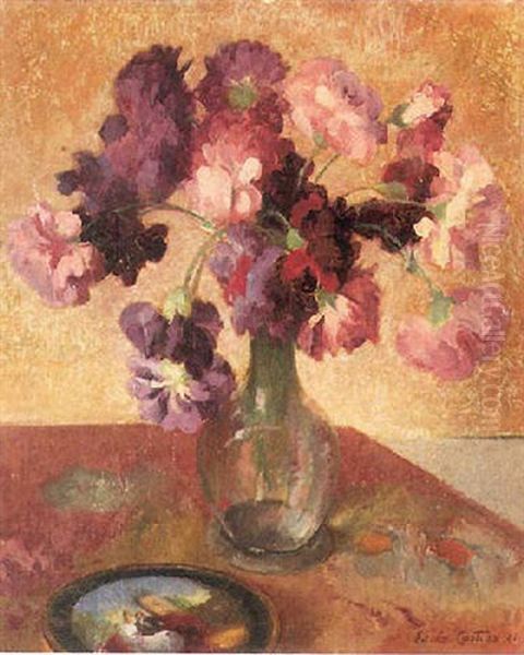 Bouquet De Fleurs Oil Painting by Edouard Castres