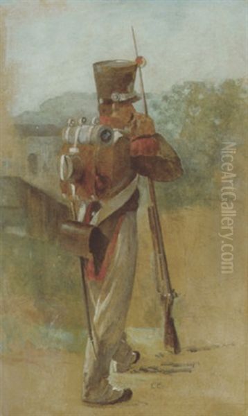 Ein Soldat Oil Painting by Edouard Castres