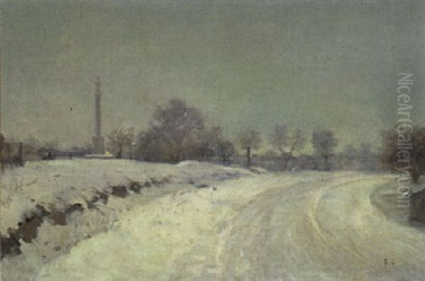 Winterlandschaft Oil Painting by Edouard Castres