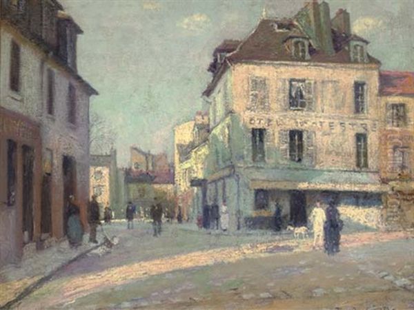 La Place Du Tertre, Montmartre Oil Painting by Paul De Castro