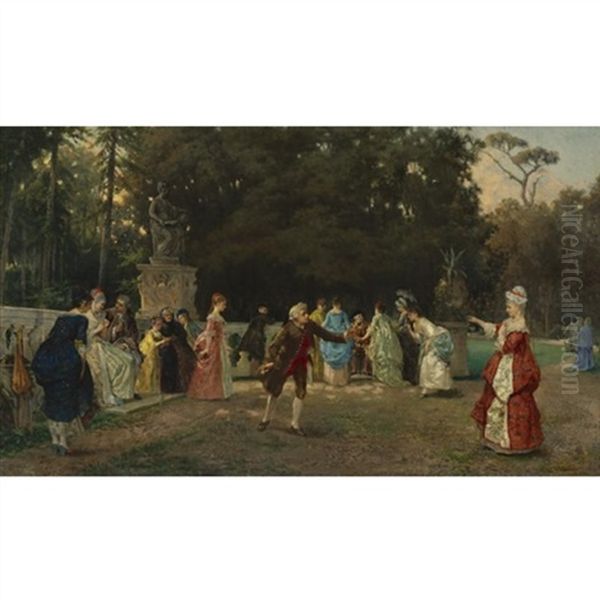 The Garden Party Oil Painting by Louis Alvarez Catala