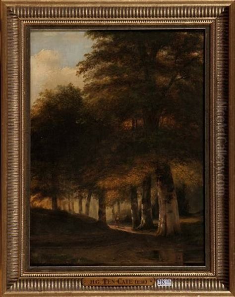 Fagotiere Sur Un Chemin De Foret Oil Painting by Hendrik Gerrit ten Cate