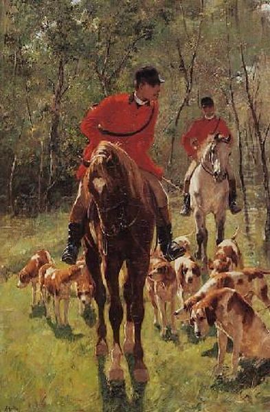 The Hunt Oil Painting by Franz Amling