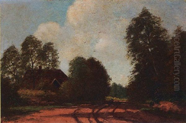 Woman With Child On A Country Road Oil Painting by Pieter Ten Cate