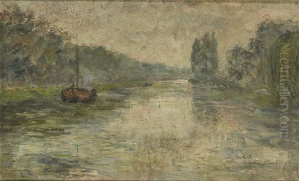 Bord De Riviere Oil Painting by Siebe Johannes ten Cate