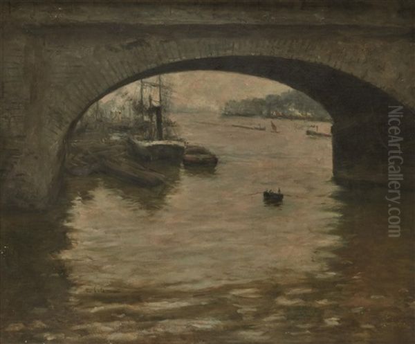 Sous L'arche Du Pont Oil Painting by Siebe Johannes ten Cate