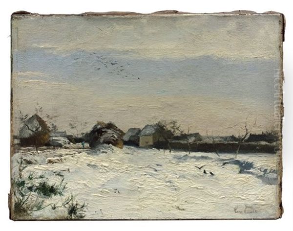 Corneilles Dans La Neige Oil Painting by Siebe Johannes ten Cate