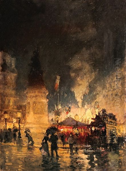 Place De La Republique, Paris Oil Painting by Siebe Johannes ten Cate