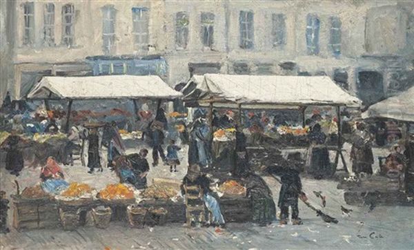 The Bustling Market Oil Painting by Siebe Johannes ten Cate