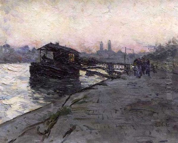 Bords De Seine Animes Oil Painting by Siebe Johannes ten Cate