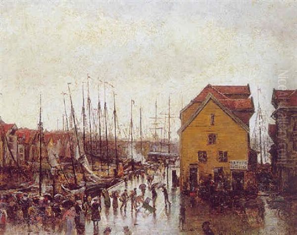 Port En Norvege Oil Painting by Siebe Johannes ten Cate