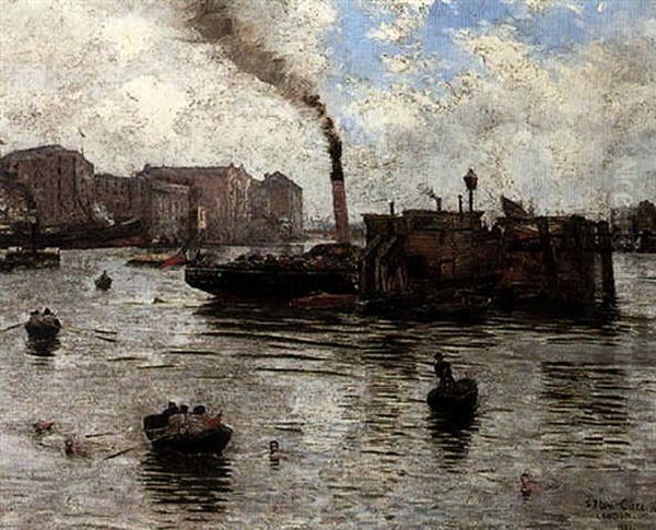 The Thames, London Oil Painting by Siebe Johannes ten Cate