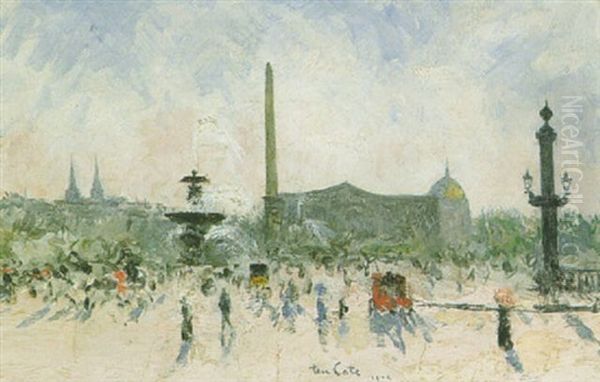 La Place De La Concorde Oil Painting by Siebe Johannes ten Cate