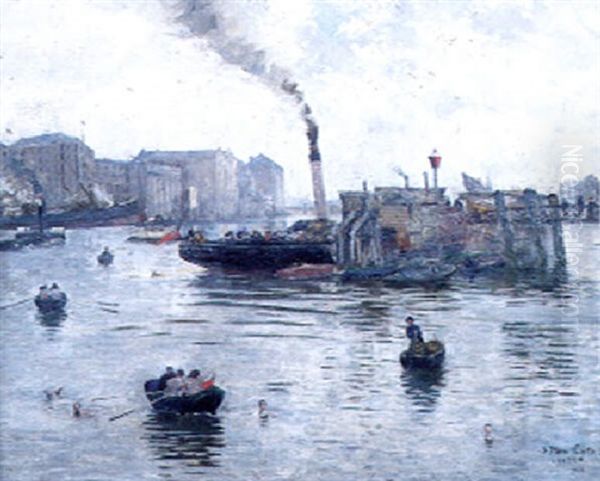 Le Port De Londres Oil Painting by Siebe Johannes ten Cate