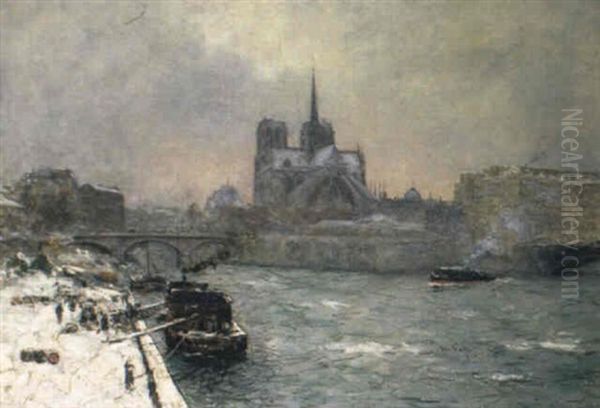 Vue De Notre-dame De Paris Oil Painting by Siebe Johannes ten Cate