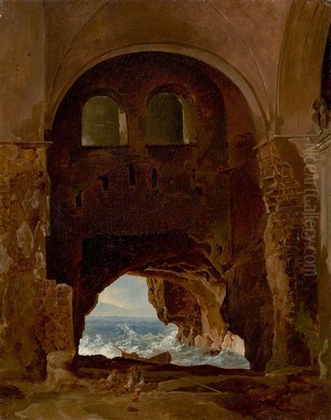 Ruins Of A Cloister, By The Sea Oil Painting by Franz Ludwig Catel