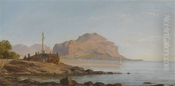 Die Bucht Von Palermo Mit Blick Auf Den Monte Pellegrino Oil Painting by Franz Ludwig Catel