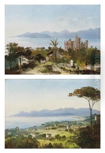 Paesaggio Costiero Mediterraneo (+ Another; 2 Works) Oil Painting by Franz Ludwig Catel