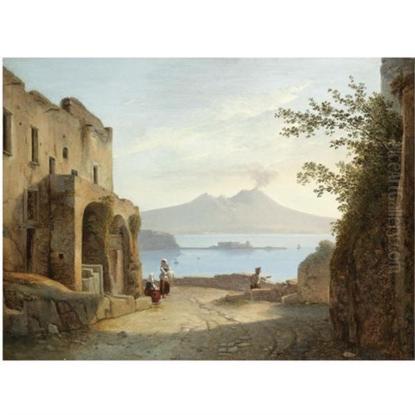 Sicht Von Neapel Aus Posillipo Oil Painting by Franz Ludwig Catel