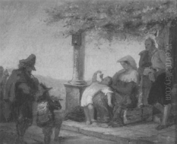 Die Ankunft Der Pifferari Oil Painting by Franz Ludwig Catel