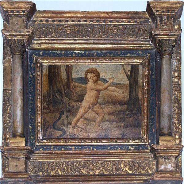 The Infant Hercules Frightened By A Snake Oil Painting by Vincenzo Catena