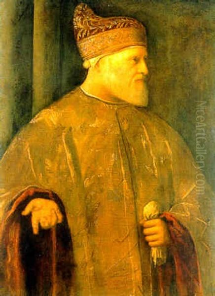 Portrait Of Doge Andrea Gritti Oil Painting by Vincenzo Catena