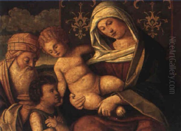 The Holy Family With The Infant St. John The Baptist Oil Painting by Vincenzo Catena