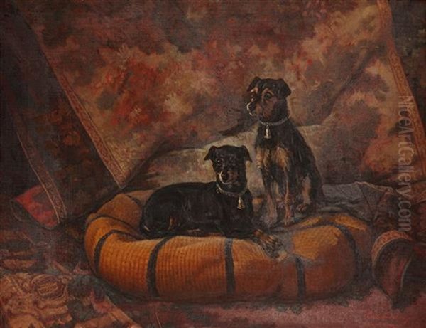 Chiens De Compagnie Oil Painting by Christophe Cathelinaux