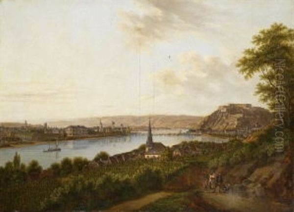 Blick Auf Koblenz Oil Painting by Louis Johann Ludwig Catoir