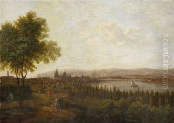 Blick Auf Mainz Oil Painting by Louis Johann Ludwig Catoir