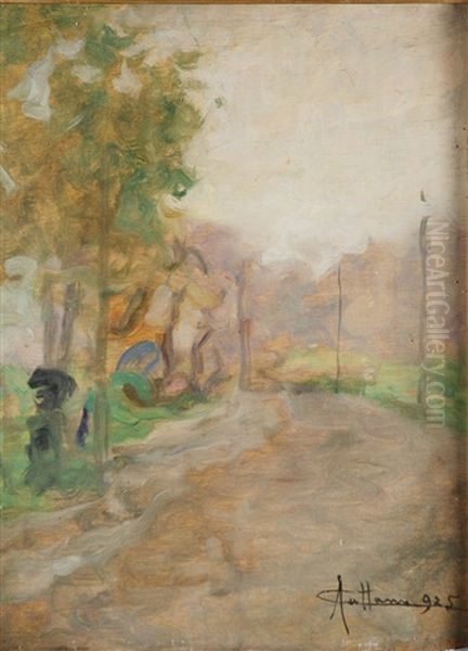 Il Parco - Milano Oil Painting by Achille Cattaneo