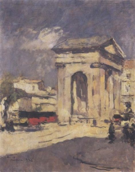 Milano, Porta Ticinese Oil Painting by Achille Cattaneo