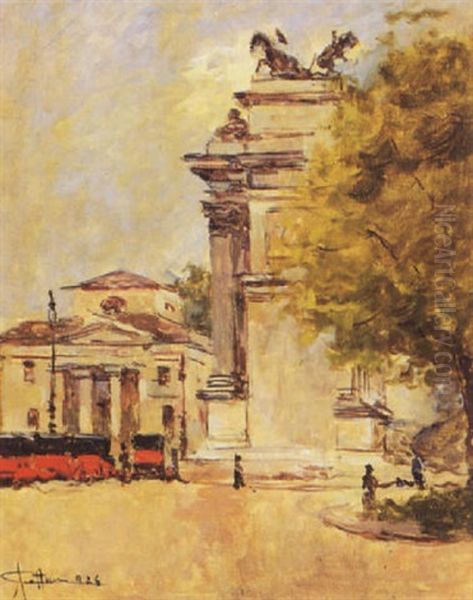 Milano, Arco Della Pace Oil Painting by Achille Cattaneo