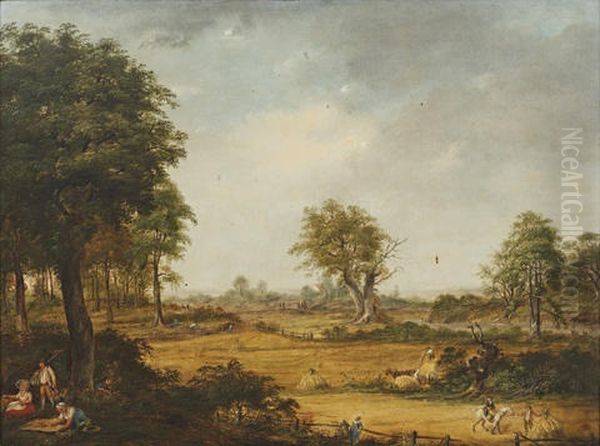 The Harvest Field Oil Painting by Charles Catton the Younger