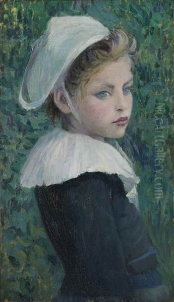 Jeune Bretonne En Costume De Fete Oil Painting by Leslie Giffen Cauldwell