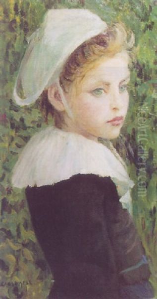 Jeune Bretonne En Costume De Fete Oil Painting by Leslie Giffen Cauldwell