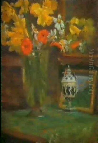 Stilleben Mit Blumenstrauss Oil Painting by Leslie Giffen Cauldwell