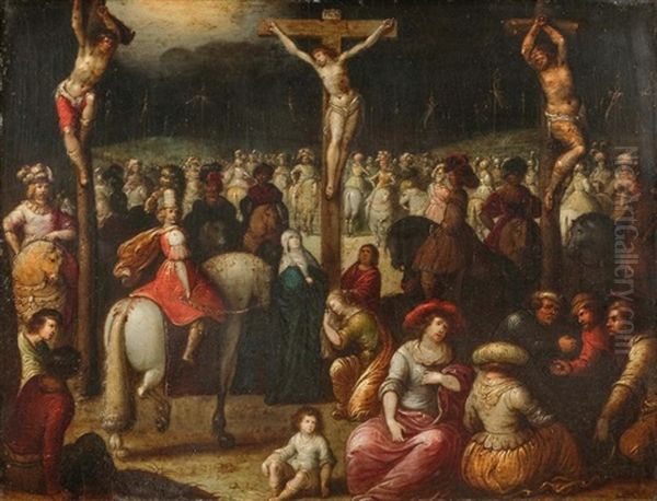 Le Golgotha Oil Painting by Louis de Caullery