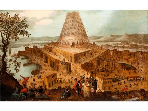 Der Turmbau Von Babel Oil Painting by Louis de Caullery