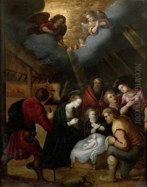 Nativite Oil Painting by Louis de Caullery