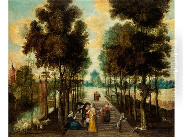 Parkgesellschaft Oil Painting by Louis de Caullery