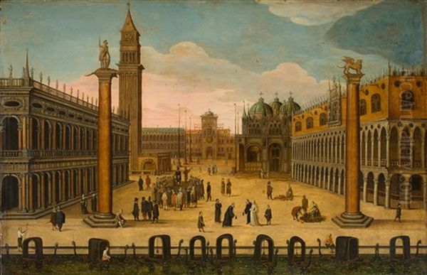 Piazzetta Di San Marco In Venice Oil Painting by Louis de Caullery