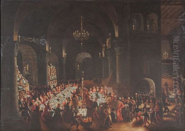 Le Banquet De Balthasar Oil Painting by Louis de Caullery