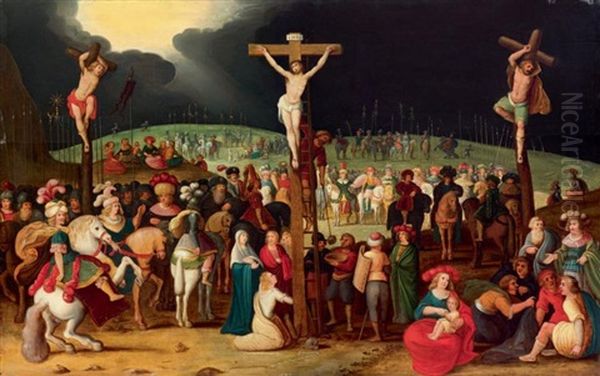 Golgotha Oil Painting by Louis de Caullery