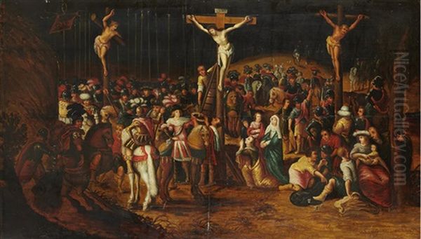 Le Golgotha Oil Painting by Louis de Caullery